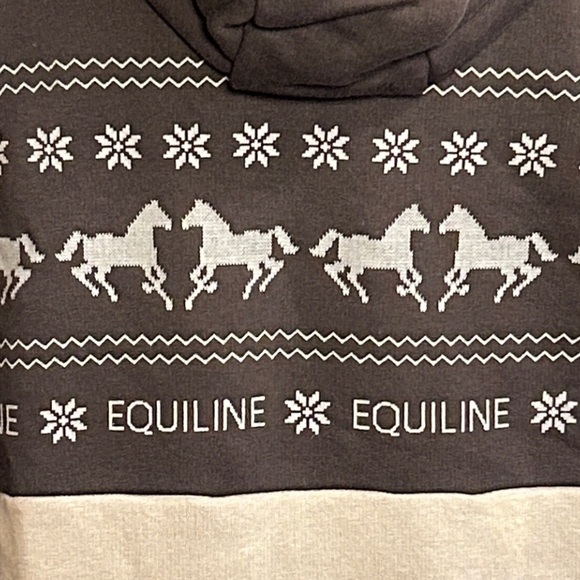 Equiline Nilvian Full Zip Hoodie with Winter Print & Horses, Womens size XXL - Picture 6 of 16
